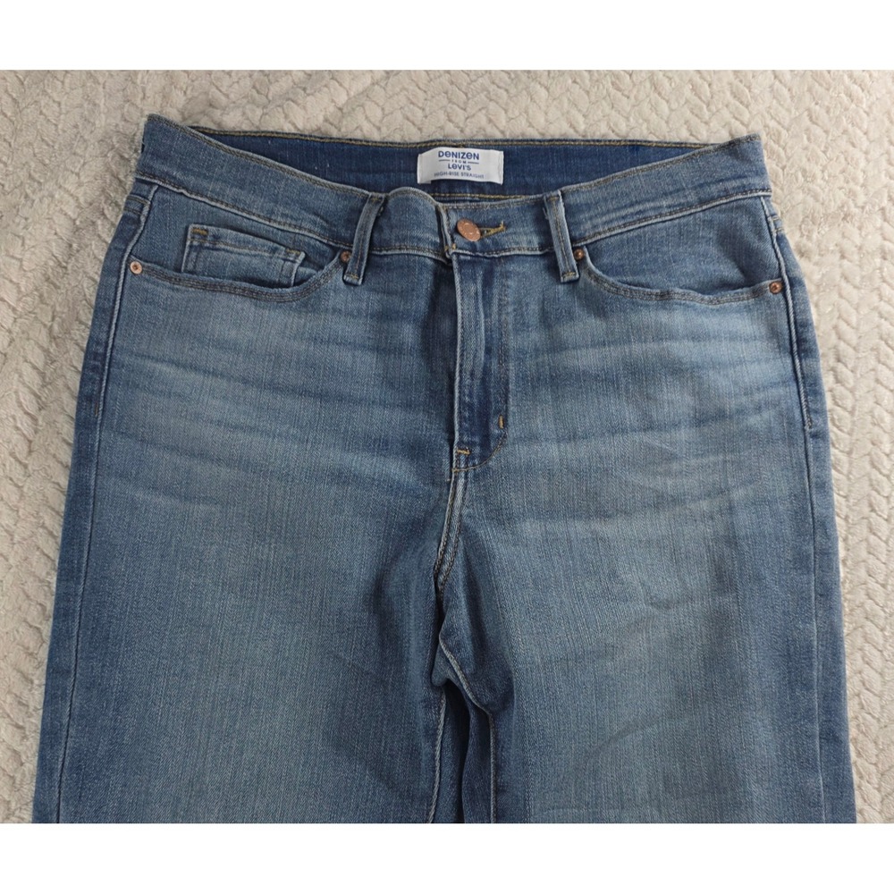 Denizen from Levi's Women 8 Blue Straight Jeans High Rise Stretch Medium Wash - Picture 7 of 11